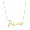 Thumbnail Image 1 of 1/8 CT. T.W. Diamond "Pisces" Script Necklace in Sterling Silver with 14K Gold Plate