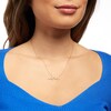 Thumbnail Image 2 of 1/6 CT. T.W. Diamond "Aries" Script Necklace in Sterling Silver with 14K Gold Plate