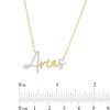 Thumbnail Image 3 of 1/6 CT. T.W. Diamond "Aries" Script Necklace in Sterling Silver with 14K Gold Plate