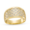 Thumbnail Image 1 of Oro Diamante™ Diamond-Cut Lattice Ring in 14K Two-Tone Gold - Size 7