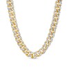 Thumbnail Image 1 of Oro Diamante™ Diamond-Cut 11.3mm Cuban Curb Chain Necklace in Hollow 14K Two-Tone Gold – 22"