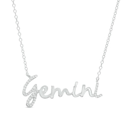 1/6 CT. T.W. Diamond "Gemini" Script Necklace in Sterling Silver