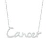 Thumbnail Image 1 of 1/8 CT. T.W. Diamond "Cancer" Script Necklace in Sterling Silver
