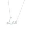 Thumbnail Image 0 of 1/6 CT. T.W. Diamond "Leo" Script Necklace in Sterling Silver