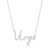 Thumbnail Image 1 of 1/6 CT. T.W. Diamond "Virgo" Script Necklace in Sterling Silver