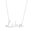 Thumbnail Image 1 of 1/6 CT. T.W. Diamond "Libra" Script Necklace in Sterling Silver