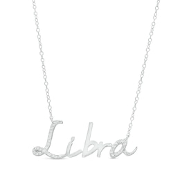 1/6 CT. T.W. Diamond "Libra" Script Necklace in Sterling Silver