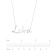 Thumbnail Image 3 of 1/6 CT. T.W. Diamond "Libra" Script Necklace in Sterling Silver