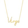 Thumbnail Image 1 of 1/6 CT. T.W. Diamond "Virgo" Script Necklace in Sterling Silver with 14K Gold Plate