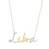 Thumbnail Image 1 of 1/6 CT. T.W. Diamond "Libra" Script Necklace in Sterling Silver with 14K Gold Plate