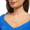 Thumbnail Image 2 of 1/6 CT. T.W. Diamond "Libra" Script Necklace in Sterling Silver with 14K Gold Plate