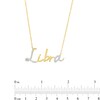 Thumbnail Image 3 of 1/6 CT. T.W. Diamond "Libra" Script Necklace in Sterling Silver with 14K Gold Plate
