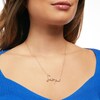 Thumbnail Image 2 of 1/6 CT. T.W. Diamond "Scorpio" Script Necklace in Sterling Silver with 14K Gold Plate