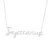 Thumbnail Image 1 of 1/6 CT. T.W. Diamond "Sagittarius" Script Necklace in Sterling Silver