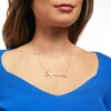 Thumbnail Image 2 of 1/6 CT. T.W. Diamond "Sagittarius" Script Necklace in Sterling Silver with 14K Gold Plate