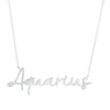 Thumbnail Image 1 of 1/6 CT. T.W. Diamond "Aquarius" Script Necklace in Sterling Silver