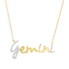 Thumbnail Image 1 of 1/6 CT. T.W. Diamond "Gemini" Script Necklace in Sterling Silver with 14K Gold Plate