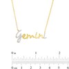 Thumbnail Image 3 of 1/6 CT. T.W. Diamond "Gemini" Script Necklace in Sterling Silver with 14K Gold Plate