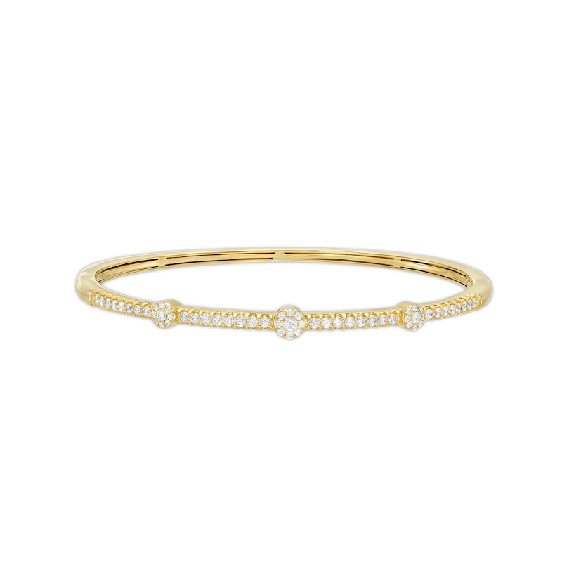 Main Image 1 of 7/8 CT. T.W. Diamond Alternating Bangle in 10K Gold