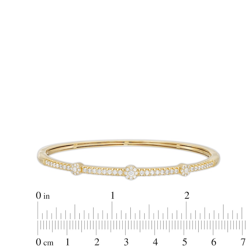 Main Image 3 of 7/8 CT. T.W. Diamond Alternating Bangle in 10K Gold