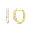 Thumbnail Image 0 of 3/8 CT. T.W. Diamond Graduated Five Stone Hoop Earrings in 10K Gold