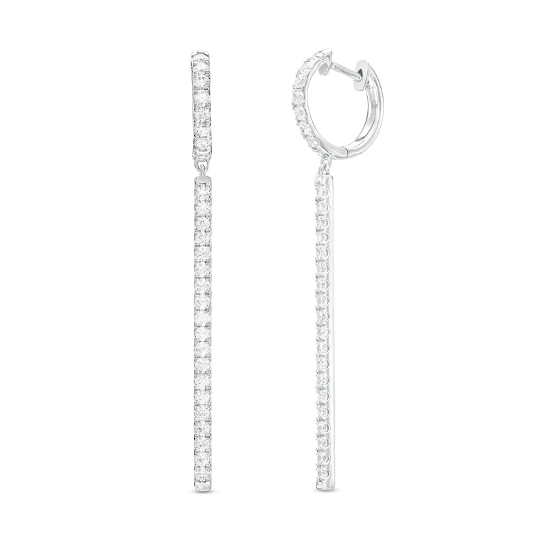Main Image 1 of 1-1/3 CT. T.W. Diamond Vertical Drop Earrings in 10K White Gold