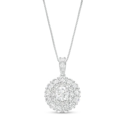1-1/2 CT. T.W. Certified Lab-Created Diamond Double Frame Pendant in 10K White Gold (F/SI2)