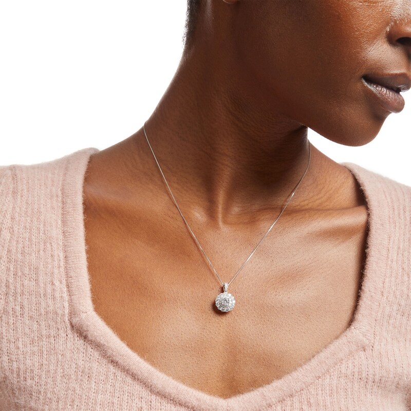 Main Image 2 of 1-1/2 CT. T.W. Certified Lab-Grown Diamond Double Frame Pendant in 10K White Gold (F/SI2)