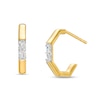 Thumbnail Image 1 of 1/10 CT. T.W. Baguette Diamond Open Octagon Hoop Earrings in 10K Gold