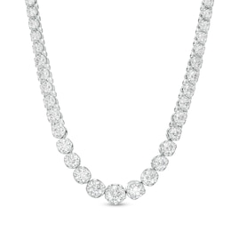 4 CT. T.W. Certified Lab-Grown Diamond Graduated Riviera Necklace in 10K White Gold (F/SI2) – 17"