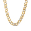 Thumbnail Image 1 of Oro Diamante™ Diamond-Cut 8.2mm Cuban Curb Chain Necklace in Hollow 14K Two-Tone Gold – 20"
