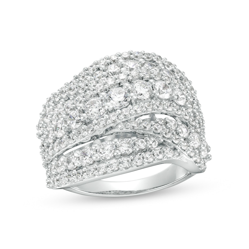 Main Image 1 of 3 CT. T.W. Lab-Grown Diamond Multi-Row Ring in 10K White Gold (F/SI2)