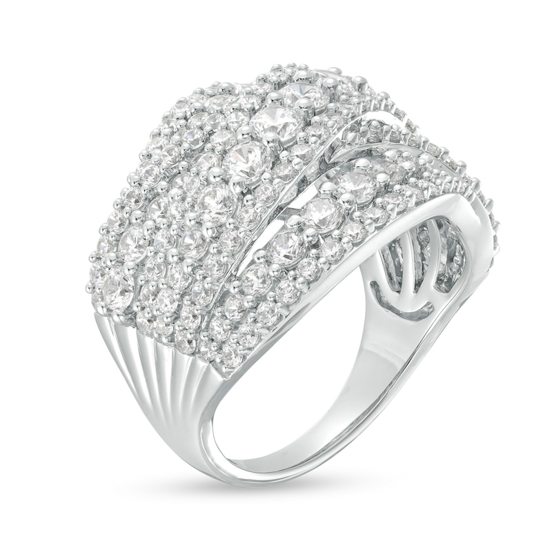 Main Image 3 of 3 CT. T.W. Lab-Grown Diamond Multi-Row Ring in 10K White Gold (F/SI2)