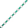 Thumbnail Image 1 of Marquise Lab-Created Emerald Open Link Bracelet in Sterling Silver - 7.25"