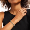 Thumbnail Image 2 of Marquise Lab-Created Emerald Open Link Bracelet in Sterling Silver - 7.25"