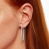 Thumbnail Image 2 of 3 CT. T.W. Certified Lab-Grown Diamond Pointed Hoop Earrings in 10K White Gold (F/SI2)