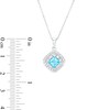 Thumbnail Image 4 of Princess-Cut Swiss Blue Topaz and White Lab-Created Sapphire Pendant, Ring and Stud Earrings Set in Sterling Silver