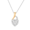 Thumbnail Image 0 of 1/6 CT. T.W. Heart-Shaped Multi-Diamond Curved Bail Pendant in 10K Two-Tone Gold