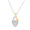 Thumbnail Image 2 of 1/6 CT. T.W. Heart-Shaped Multi-Diamond Curved Bail Pendant in 10K Two-Tone Gold