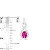 Thumbnail Image 3 of Oval Lab-Created Ruby and White Lab-Created Sapphire Infinity Loop Drop Earrings in Sterling Silver
