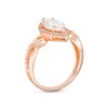 Thumbnail Image 3 of Marquise Opal and 1/6 CT. T.W. Diamond Frame Twist Shank Ring in 10K Rose Gold