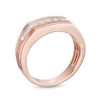 Thumbnail Image 3 of Men's 1/4 CT. T.W. Diamond Nine Stone Squared Wedding Band in 10K Rose Gold