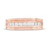 Thumbnail Image 4 of Men's 1/4 CT. T.W. Diamond Nine Stone Squared Wedding Band in 10K Rose Gold