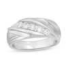 Thumbnail Image 1 of 1/2 CT. T.W. Diamond Five Stone Slant Wedding Band in 10K White Gold