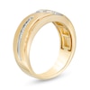 Thumbnail Image 3 of Men's 1/3 CT. T.W. Diamond Three Stone Slant Wedding Band in 10K Gold