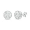 Thumbnail Image 1 of Diamond Accent Beaded Frame Stud Earrings in Sterling Silver