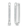 Thumbnail Image 1 of 1/15 CT. T.W. Diamond Rectangular Hoop Earrings in Sterling Silver