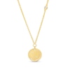 Thumbnail Image 1 of White Lab-Created Sapphire Gemini Constellation Disc Necklace in Sterling Silver with 18K Gold Plate