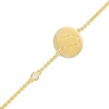 Thumbnail Image 1 of White Lab-Created Sapphire Gemini Constellation Disc Bracelet in Sterling Silver with 18K Gold Plate - 8"