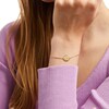 Thumbnail Image 2 of White Lab-Created Sapphire Gemini Constellation Disc Bracelet in Sterling Silver with 18K Gold Plate - 8"